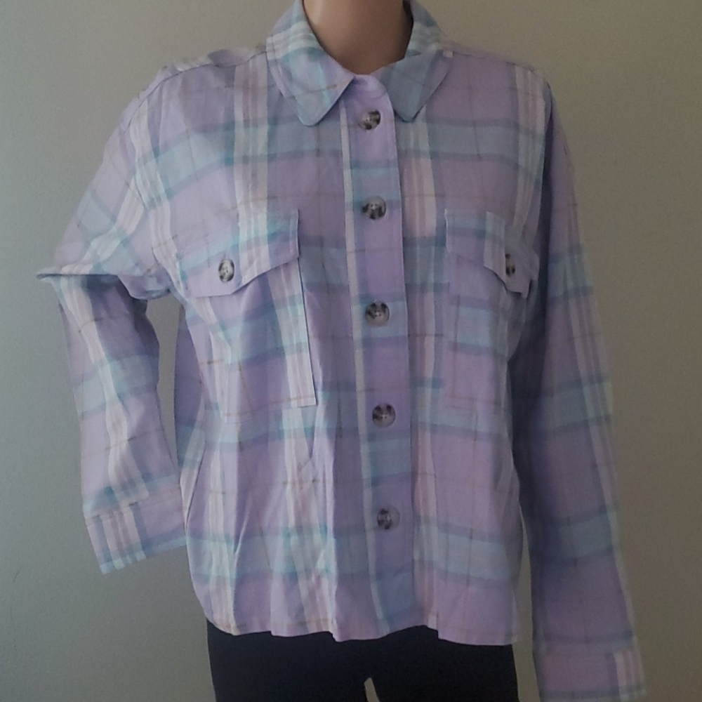 Wild Fable purple plaid button up